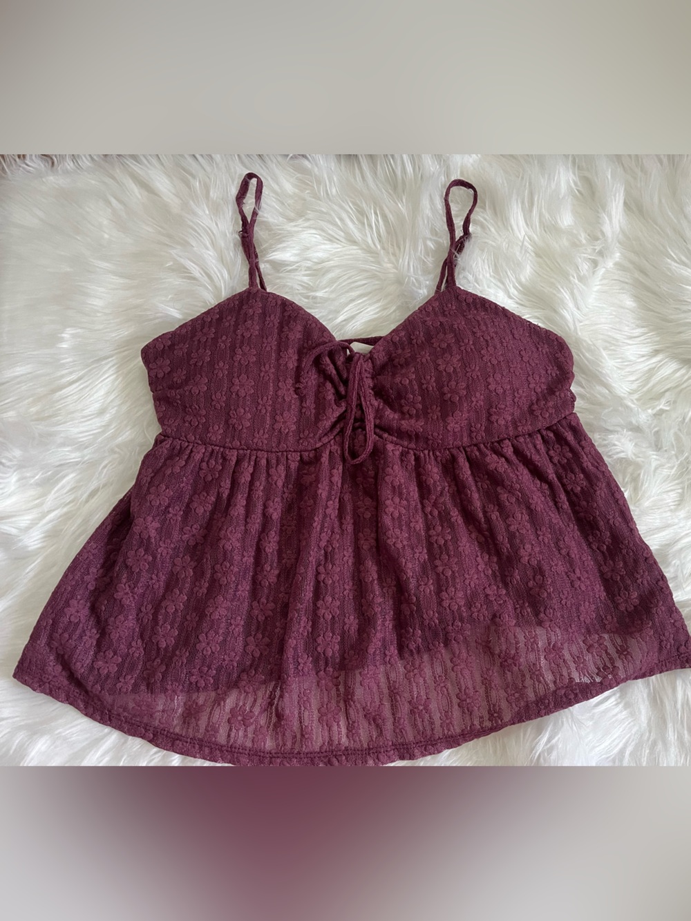 No Boundaries Burgundy Lace Babydoll Camisole